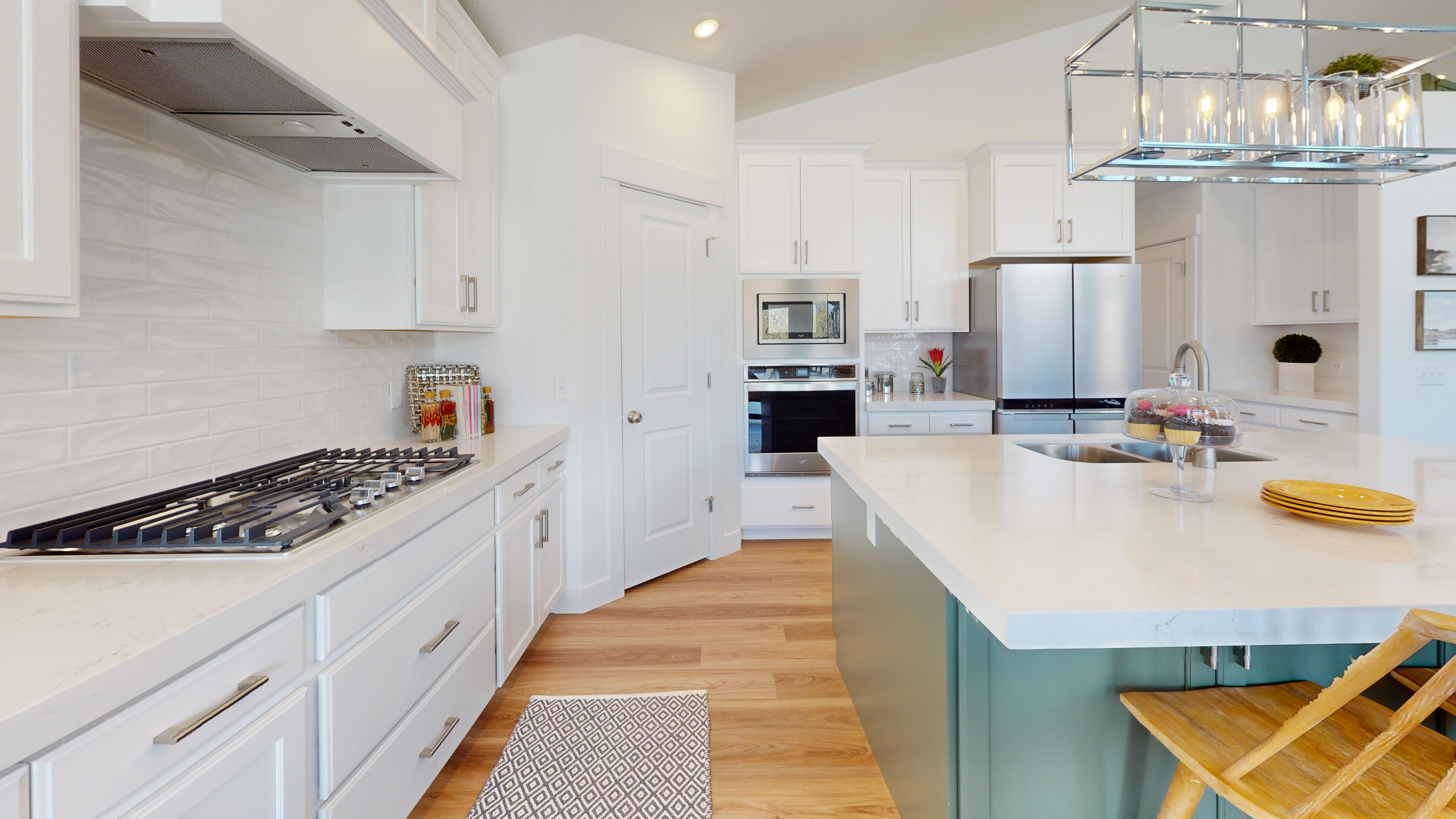 Denali kitchen island and open dining space